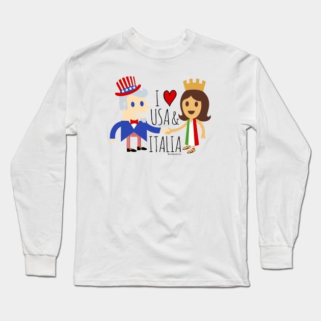 I LOVE USA & ITALIA Long Sleeve T-Shirt by ItalianPowerStore